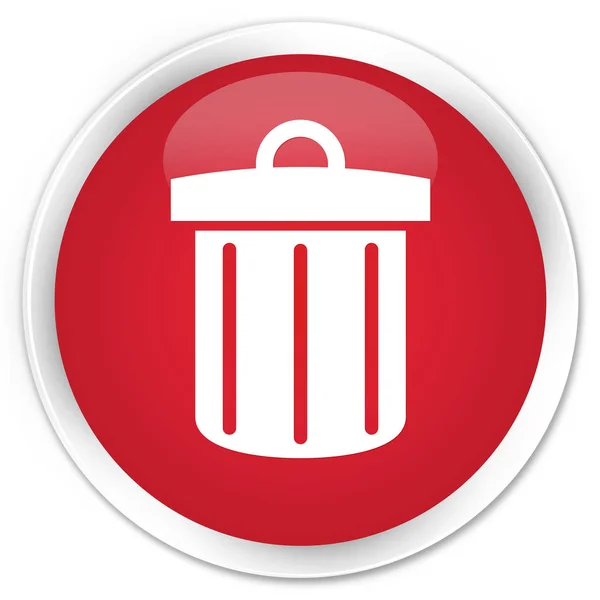 Ícone Lixeira prémio botão redondo vermelho — Fotografia de Stock