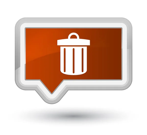 Papelera de reciclaje icono primer botón de bandera marrón —  Fotos de Stock