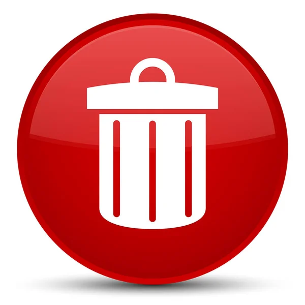 Recycleren bin pictogram speciale rode, ronde knop — Stockfoto