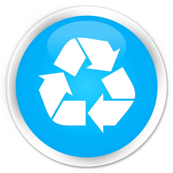Ikona premium cyan niebieski okrągły przycisk recykling — Zdjęcie stockowe