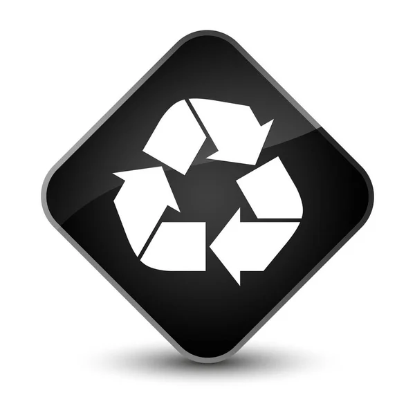 Reciclar icono elegante botón de diamante negro —  Fotos de Stock