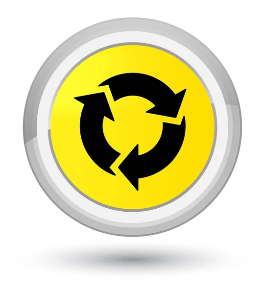 Yenile simgesini Ana sarı yuvarlak düğmesi — Stok fotoğraf