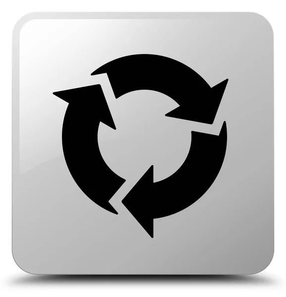 Actualizar icono blanco botón cuadrado —  Fotos de Stock