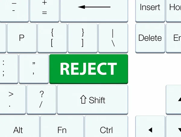 Rejeitar tecla de teclado verde — Fotografia de Stock