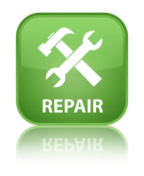 Reparatie (extra pictogram) speciale zachte groene vierkante knop — Stockfoto