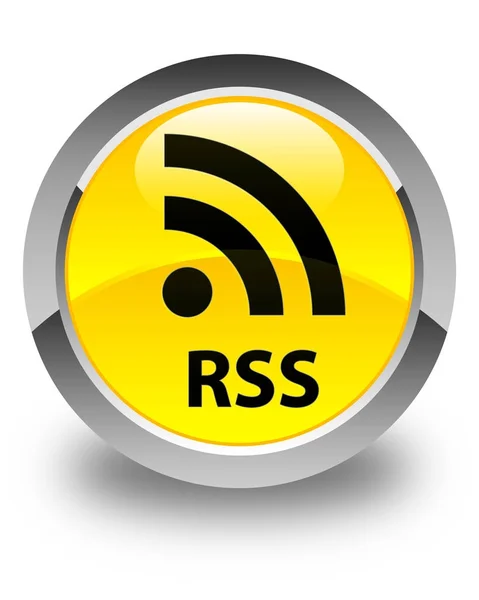 Rss 黄色圆形按钮 — 图库照片