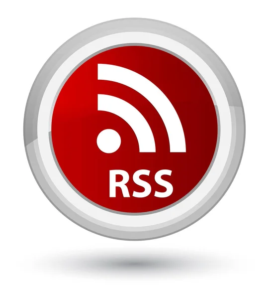 RSS prime red round button — Stock Photo, Image