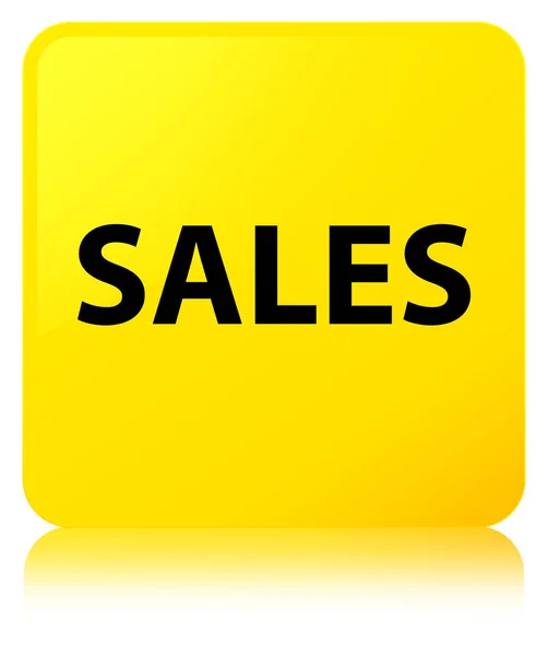 Продажі жовта квадратна кнопка — стокове фото