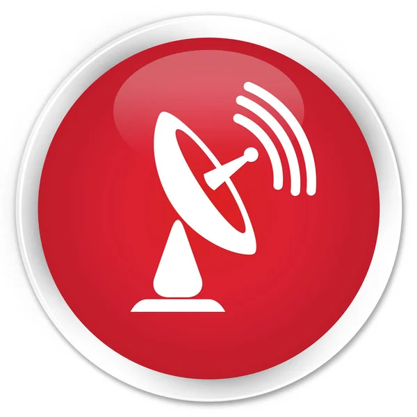 Satelitní mísa ikonu premium červené kulaté tlačítko — Stock fotografie