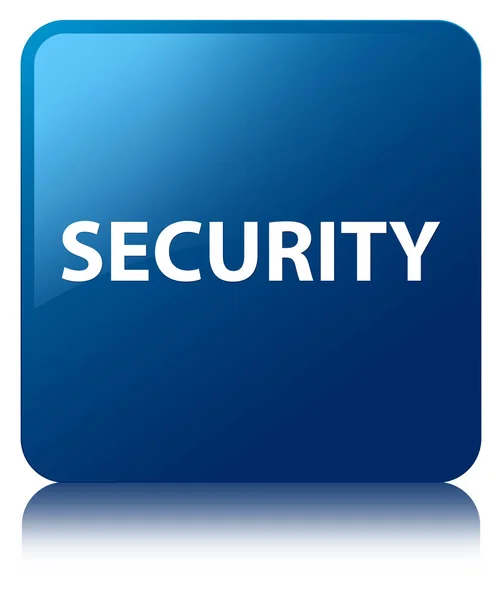 セキュリティの青い正方形ボタン — ストック写真