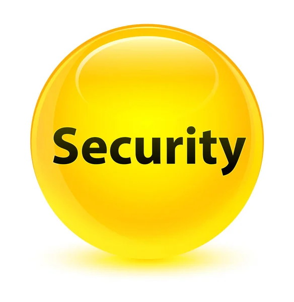 セキュリティ ガラス黄色丸いボタン — ストック写真