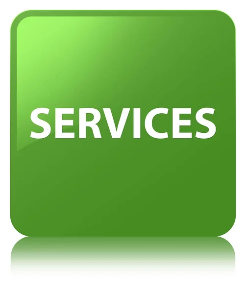 Serviços botão quadrado verde macio — Fotografia de Stock