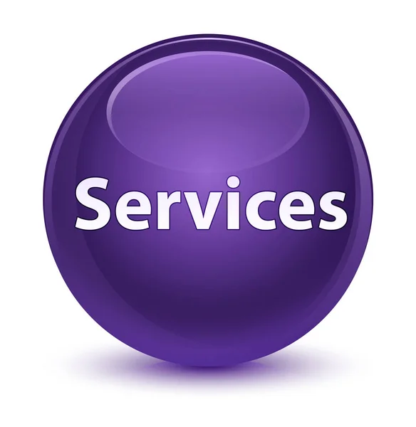 Servicios botón redondo púrpura vidrioso —  Fotos de Stock