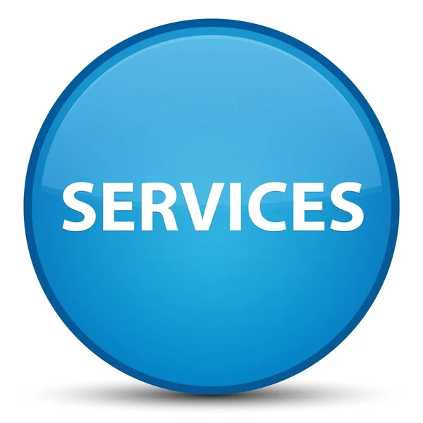 Servicios especiales cyan botón redondo azul —  Fotos de Stock