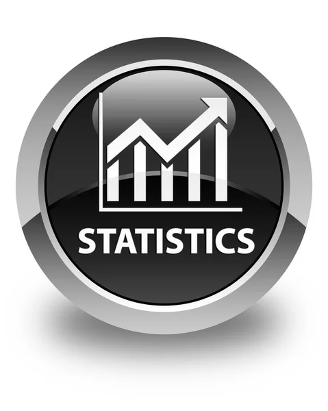 Estadísticas brillante botón redondo negro —  Fotos de Stock