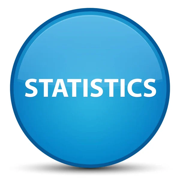 Statisztikák különleges cián kék kerek gomb — Stock Fotó