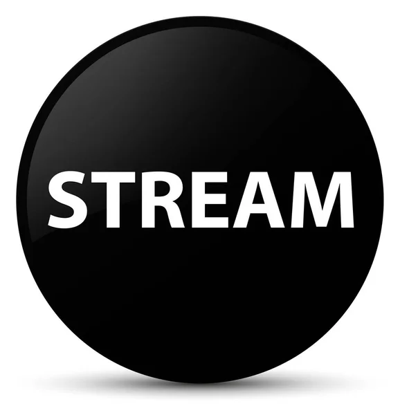 Stream botão redondo preto — Fotografia de Stock