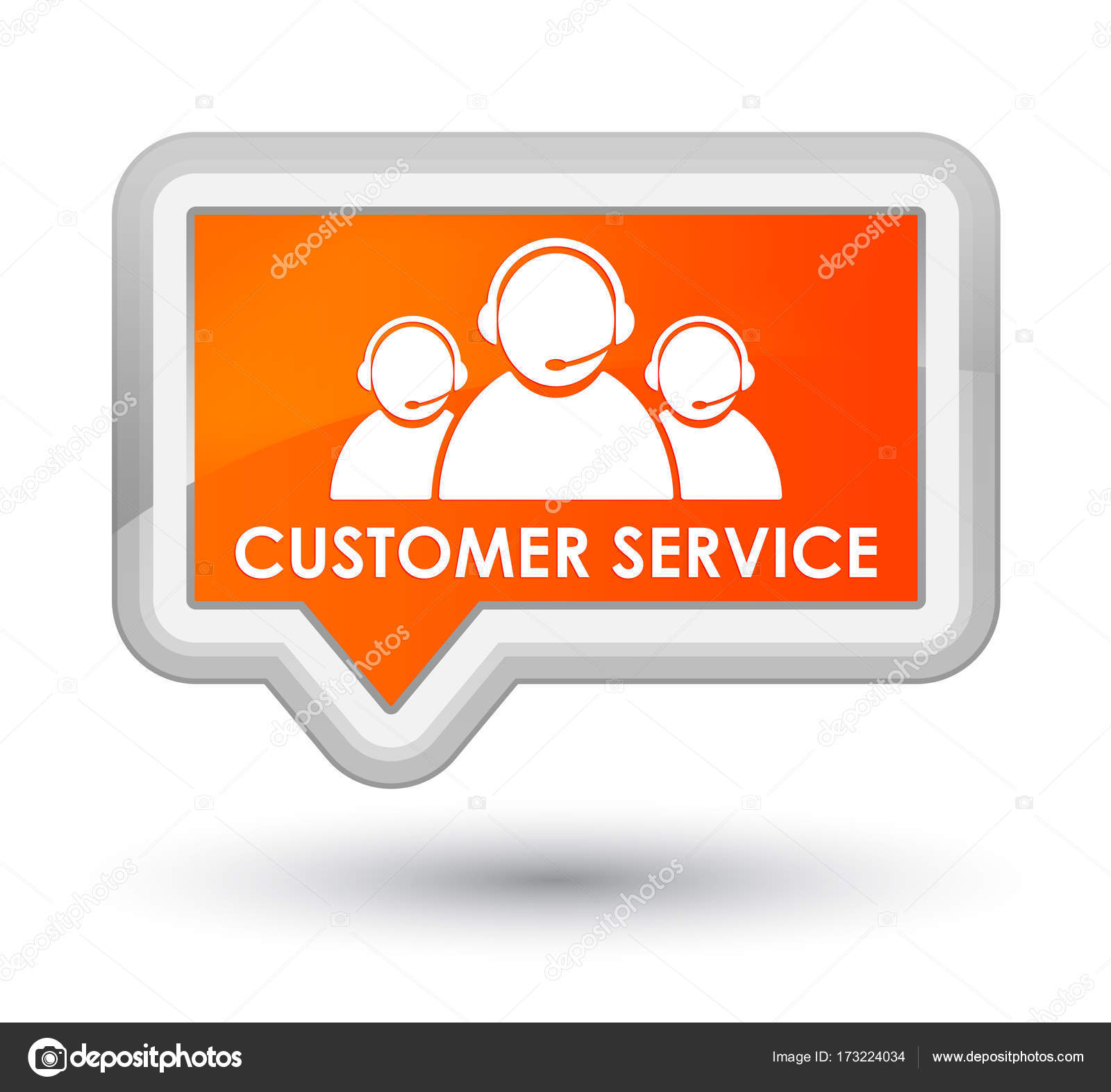 Customer service (team icon) prime orange banner button Stock Photo by