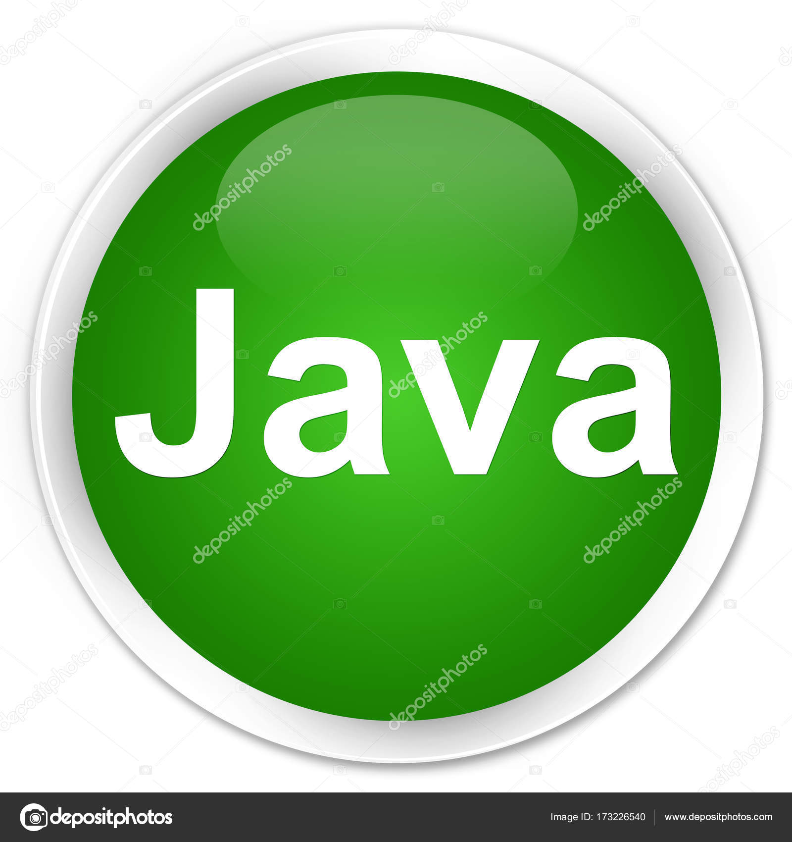 Java premium green round button — Stock Photo © FR_Design #173226540