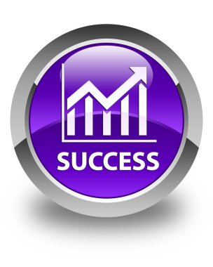 Başarı (istatistik simgesi) parlak mor yuvarlak düğmesi