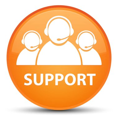 Destek (müşteri bakım ekibi simgesi) özel turuncu yuvarlak düğmesine
