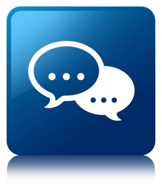 Konuşma balonu simgesini mavi kare düğme