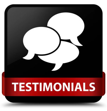 Görüşler (yorum simgesi) siyah kare düğme kırmızı kurdele m