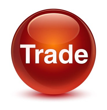 Ticaret cam gibi kahverengi yuvarlak düğmesi