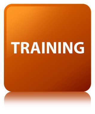 Eğitim kahverengi kare düğme