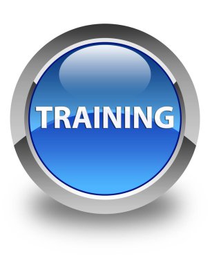 Parlak mavi yuvarlak düğme eğitimi