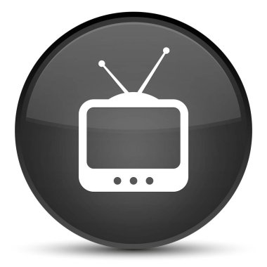 TV simgesi özel siyah yuvarlak düğmesine