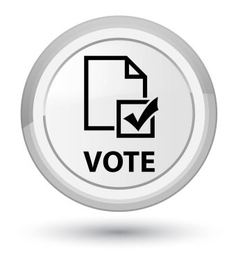 Oy (anket simgesi) baş beyaz yuvarlak düğmesine