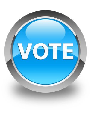 Oy parlak mavi mavi yuvarlak düğmesine