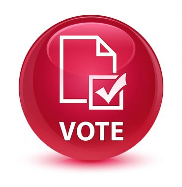 Oy (anket simgesi) cam gibi pembe yuvarlak düğmesine