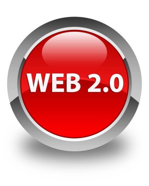 Web 2.0 parlak kırmızı yuvarlak düğme