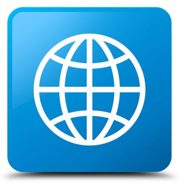 Dünya kutsal kişilerin resmi camgöbeği mavi kare düğme