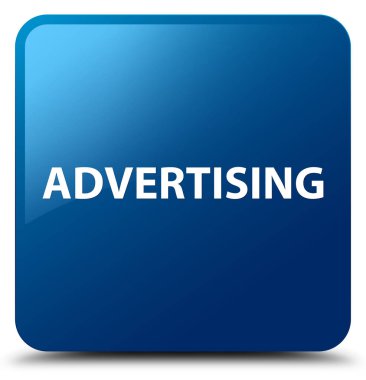 Mavi kare düğme reklam