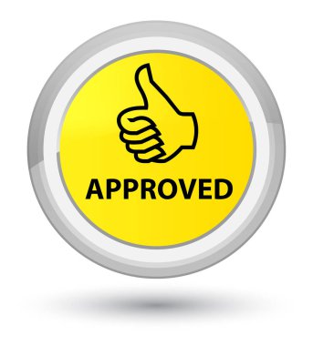 Onaylı (Yaşasın simgesi) sarı yuvarlak düğmeye Başbakan