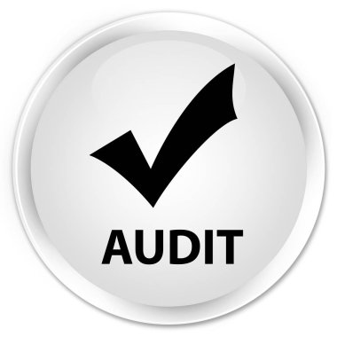 Denetim (simge doğrulama) premium beyaz yuvarlak düğmesi