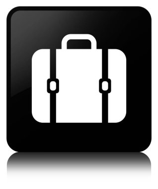 Çanta simge siyah kare düğme