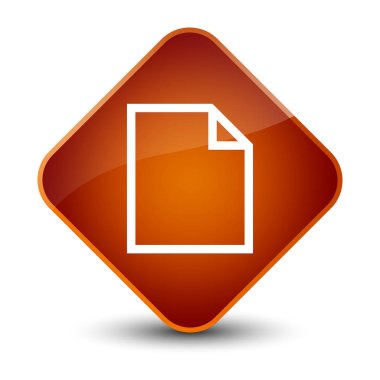 Boş sayfa simgesi zarif kahverengi elmas düğmesini