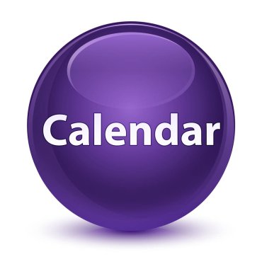 Takvim camsı mor yuvarlak düğmesi