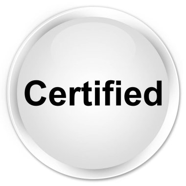 Sertifikalı premium düğmesini beyaz