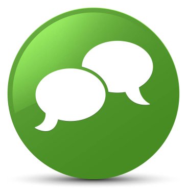 Sohbet kabarcık kutsal kişilerin resmi yumuşak yeşil yuvarlak düğme