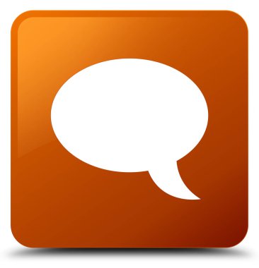 Sohbet simgesi kahverengi kare düğme