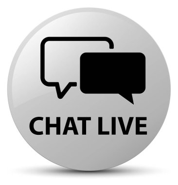 Sohbet canlı beyaz yuvarlak düğmesi