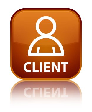 İstemci (üye simgesi) özel kahverengi kare düğme