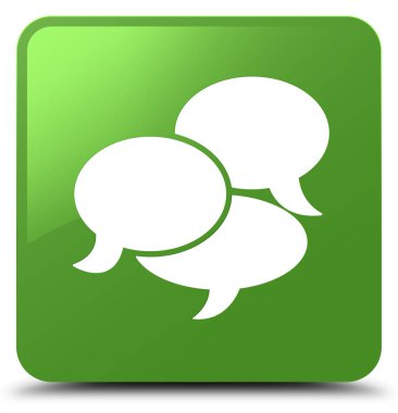 Yorum kutsal kişilerin resmi yumuşak yeşil kare düğme