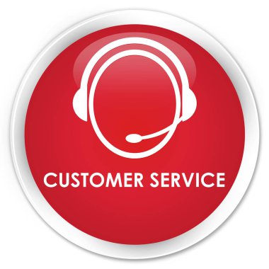 Müşteri hizmeti (müşteri bakım simgesi) sigorta primi kırmızı yuvarlak düğmesi