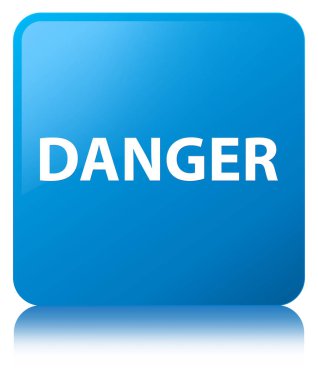 Tehlike camgöbeği mavi kare düğme